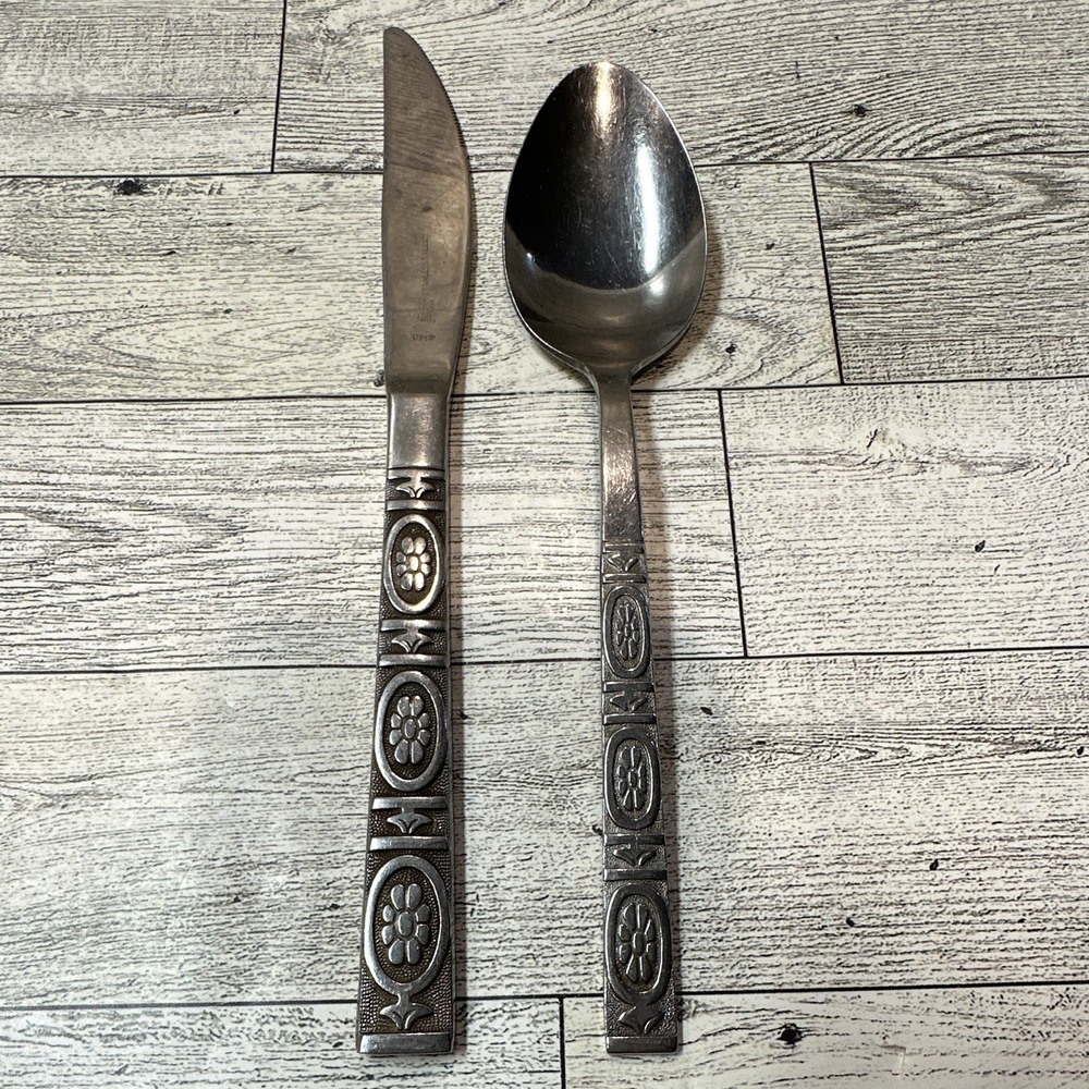 EKCO Trinidad Stainless Steel 2PC Spoon & Knife Japan Vintage